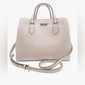 Kate Spade Laurel Way Evangelie Satchel Crossbody Purse Putty Gray